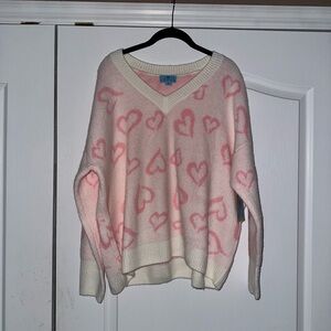 CeCe Women’s Sweater Heart Design Size Medium Brand New With Tags